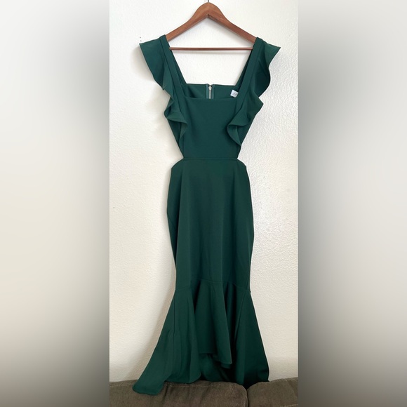 PETAL & PUP - Yvonne Hi Lo midi dress in emerald - Size extra large - Picture 2 of 9